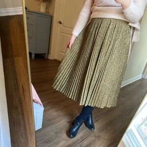 Philosophy Di Lorenzo Serafini / metallic shimmer gold pleated midi  skirt 4